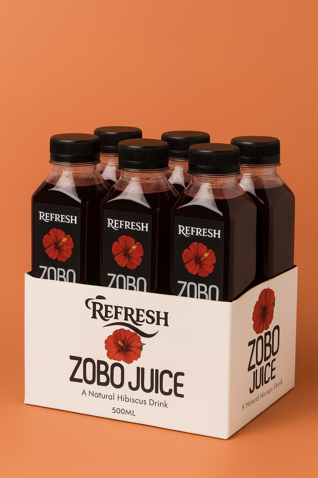 Refresh Zobo Hibiscus Drink – 6 Pack (500ml Each)